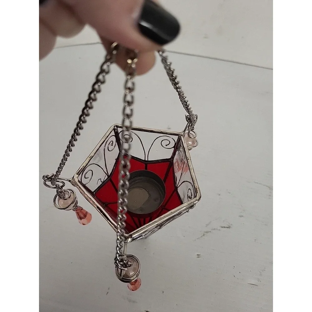 Upsidedown Pyramid Tea Light/‎ Votive Candle Holder w/ Glass Votive Cup